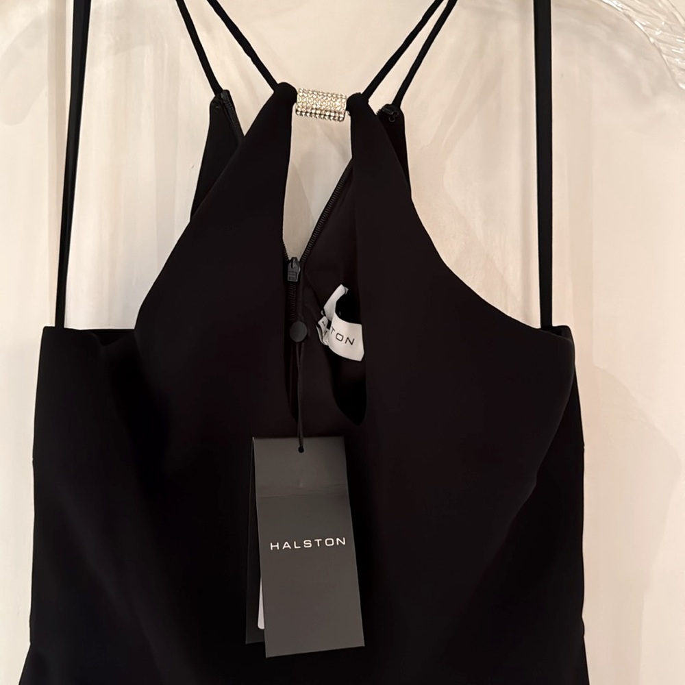 NWT ❣️ Halston Ema Cutout Wide-Leg Halter Jumpsuit Size 2 - Picture 8 of 9
